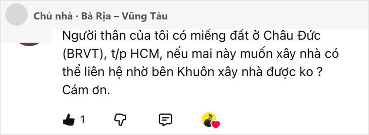 Chủ nhà ở Bà Rịa – Vũng Tàu hỏi có thể nhờ bên Khuôn xây nhà được không