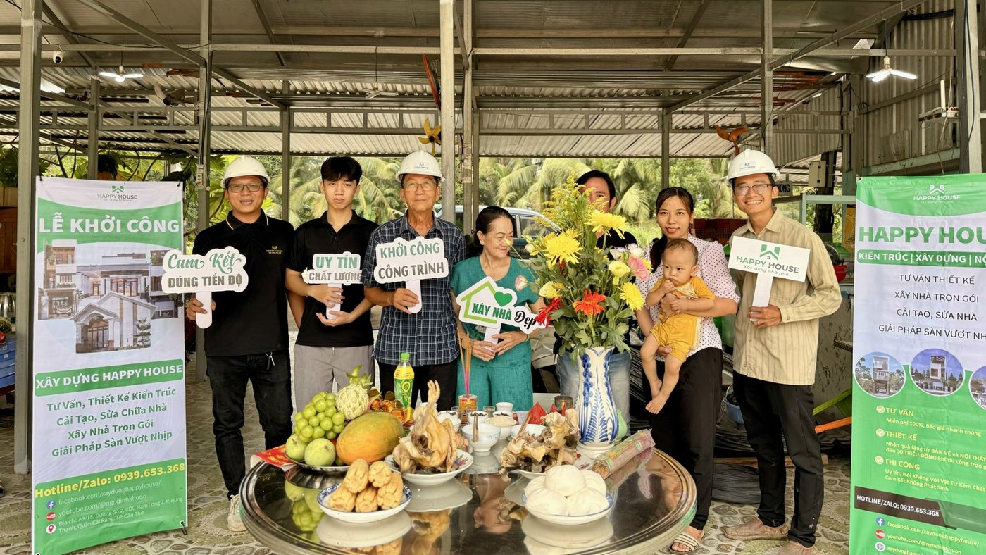 Lễ khởi công công trình HappyHouse — KS. Ngô Đình Khuôn cùng gia đình chủ nhà